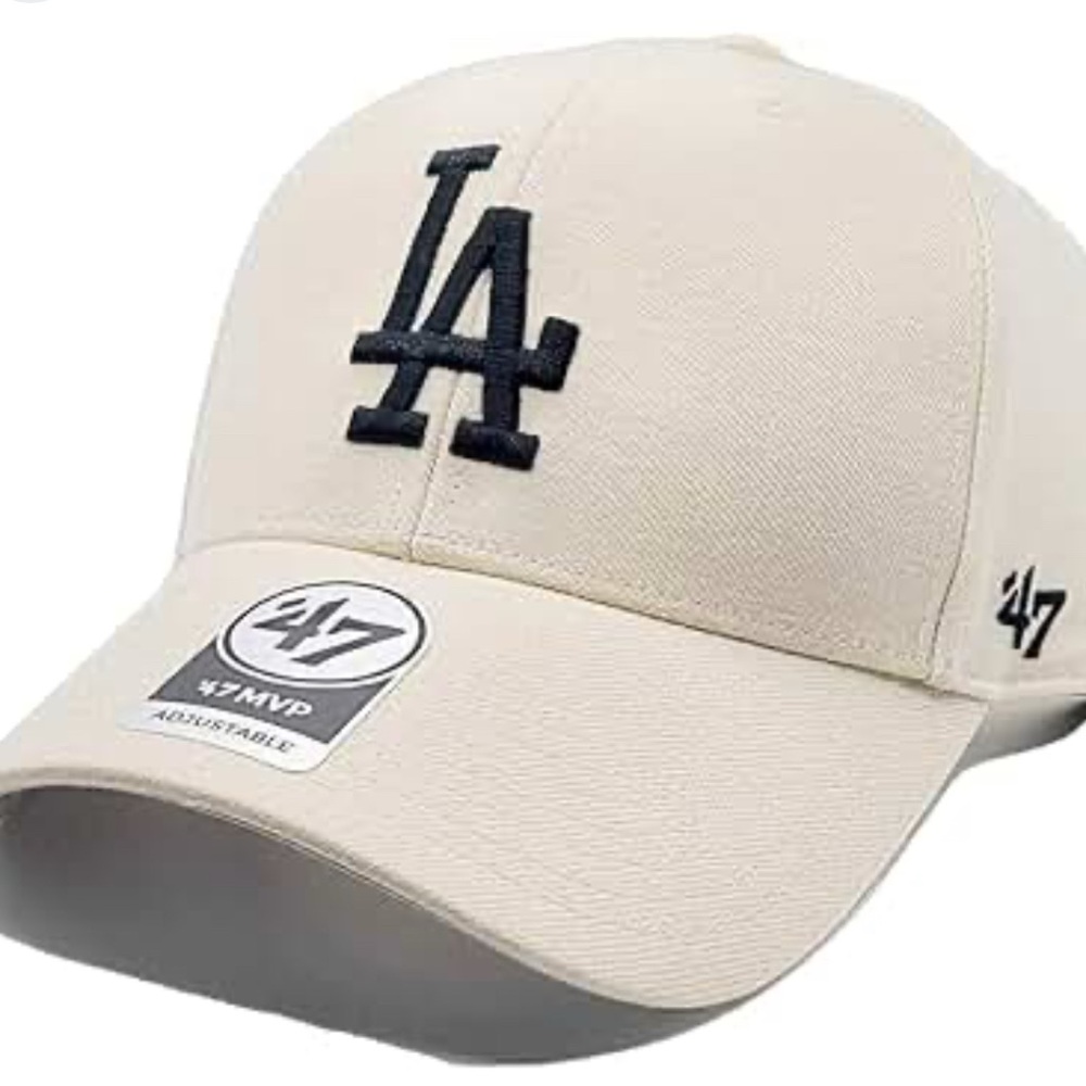 47 Los Angeles Dodgers Mens Womens MVP Adjustable Natural White/Black Hat